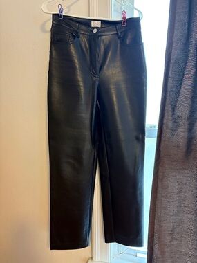 Wilfred Black Straight-Leg Faux Leather Pants